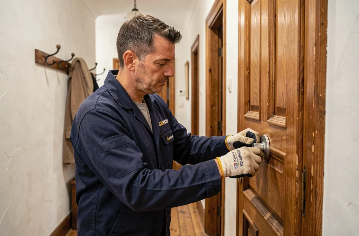 Artisan serrurier Bignon installant une serrure à Laval