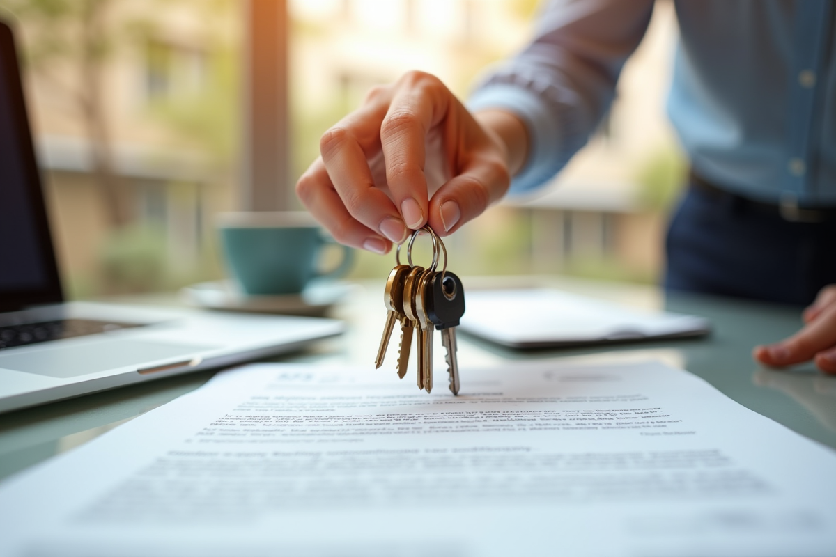 Main tenant des clés colorées au-dessus d