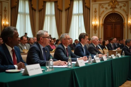 Délégués réunis en session plénière lors du Congrès UINL à Paris dans une salle de conférence néoclassique