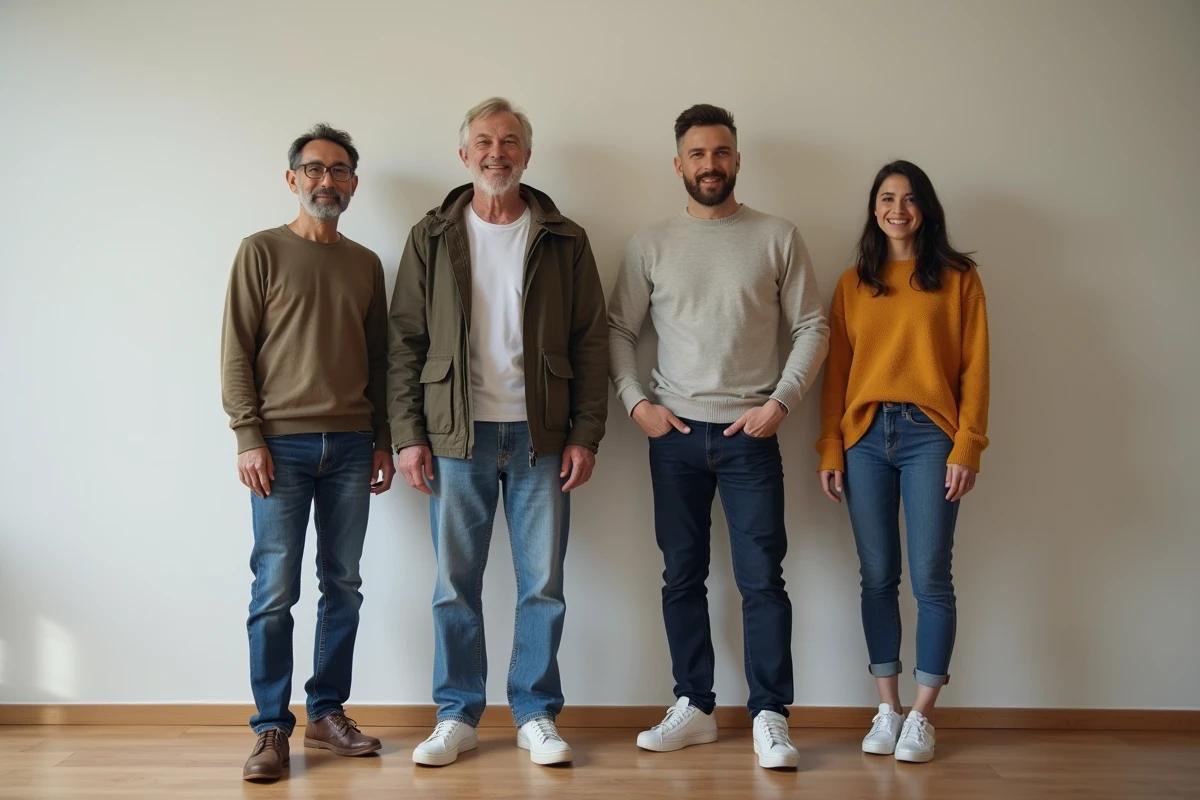 Groupe de quatre personnes dont un chanteur et ses fans