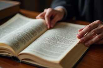 Main de juge tournant pages du code civil en justice